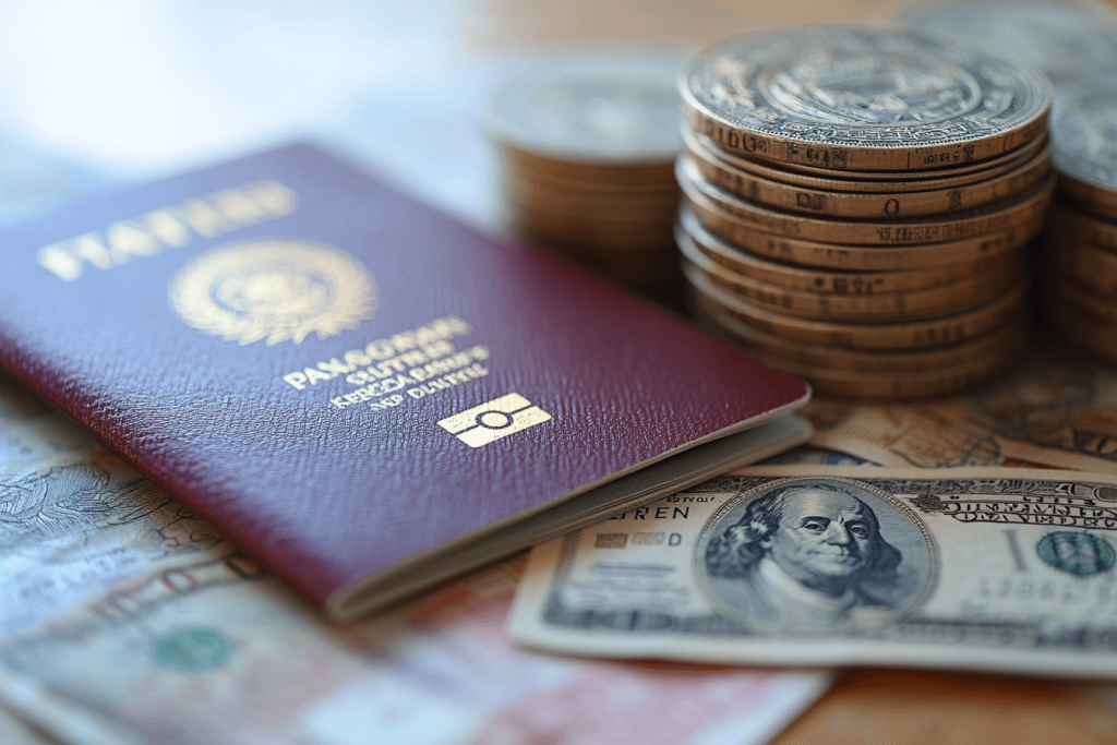 Passeport français avec de l'argent