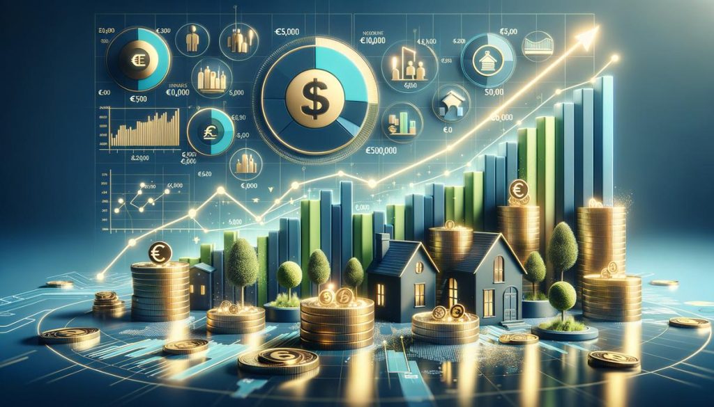 Graphique comparant les rendements mensuels nets de 50 000 euros placés selon différents types de placements.